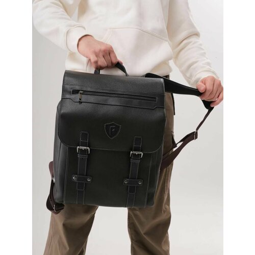 мужской кожаные рюкзак franchesco mariscotti, черный