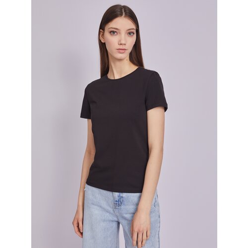 женская футболка с коротким рукавом zolla, черная