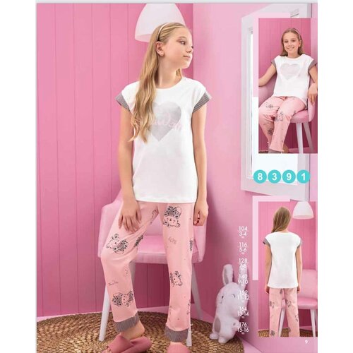 пижама sevim для девочки, розовая