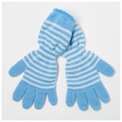 вязаные перчатки снежань для девочки, голубые