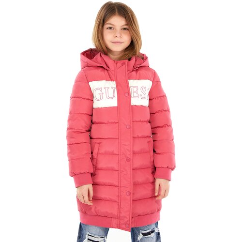 куртка удлиненные guess для девочки, розовая
