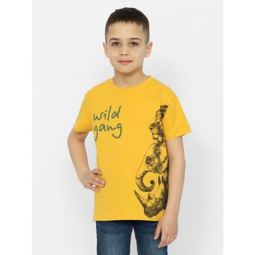 футболка с принтом cherubino для мальчика, желтая