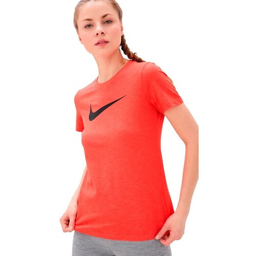 женская футболка с круглым вырезом nike, оранжевая