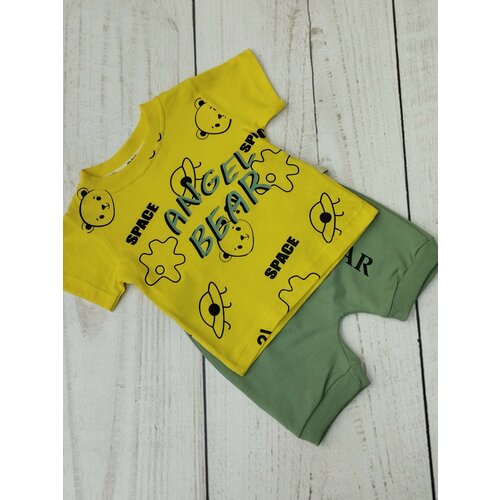 футболка бутик для малышей "мой ангелок" для мальчика, желтая