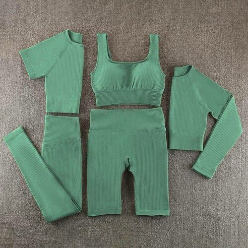 женский спортивный костюм без бренда, зеленый