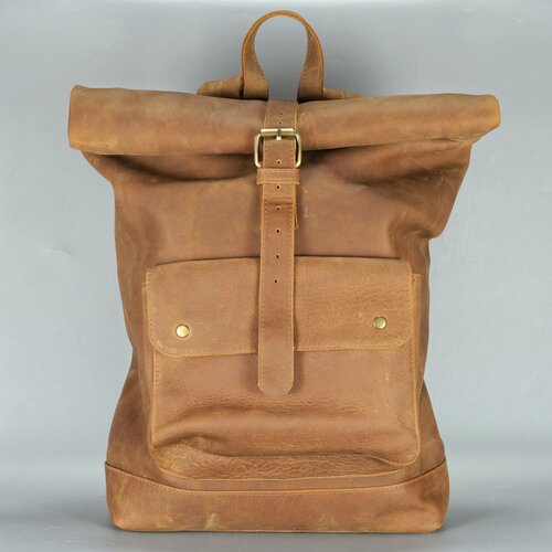 мужской кожаные рюкзак mantica, коричневый