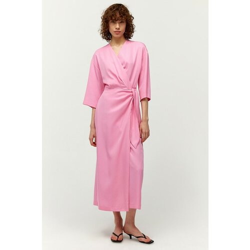 женское платье с запахом fashion rebels, розовое