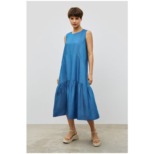 женское платье без рукавов baon, голубое