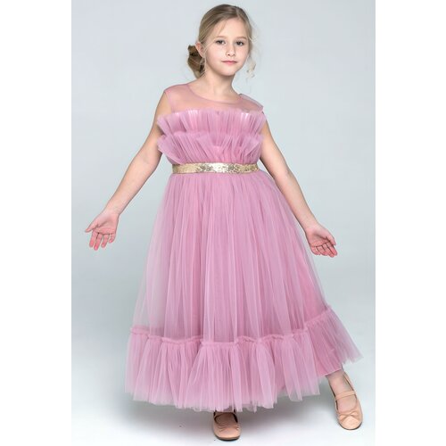 нарядные платье suslo pink для девочки, розовое