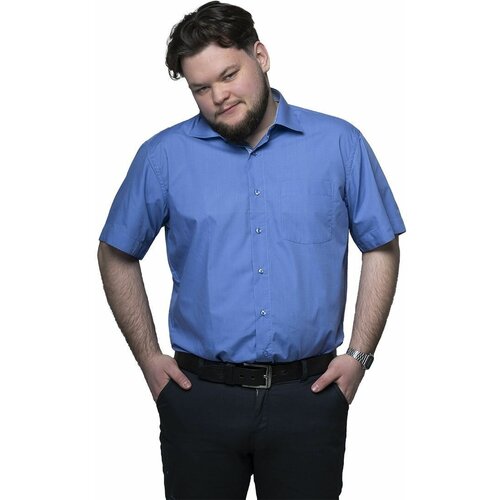 мужская рубашка с коротким рукавом imperator, синяя