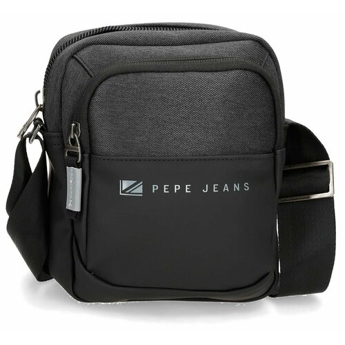 мужская кожаные сумка pepe jeans london, черная