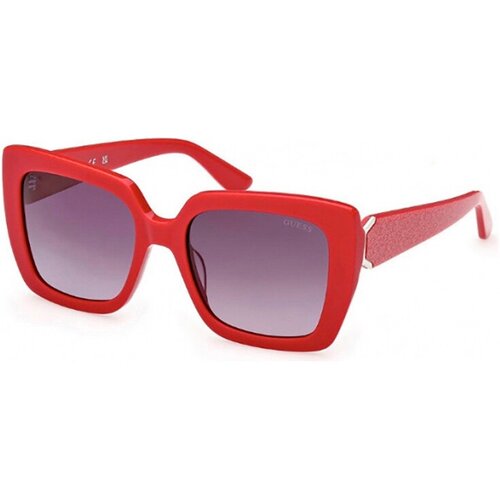 женские квадратные солнцезащитные очки guess, красные