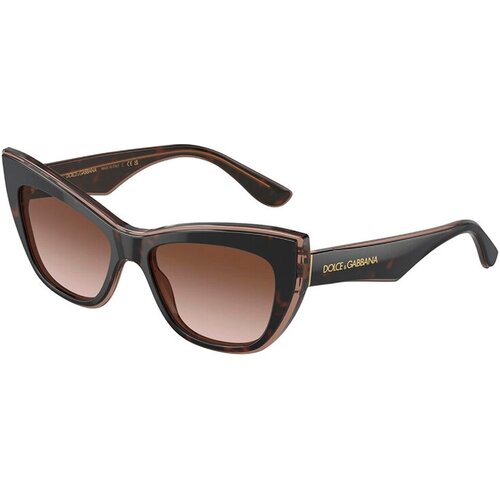 женские солнцезащитные очки кошачьи глаза dolce & gabbana, коричневые