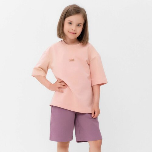 шорты с коротким рукавом minaku для девочки, фиолетовые