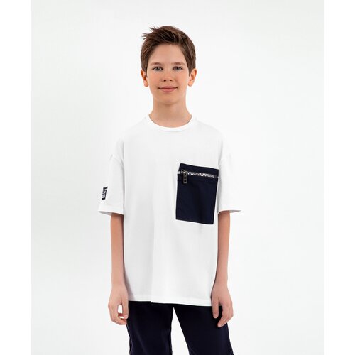 футболка с коротким рукавом gulliver для мальчика, белая
