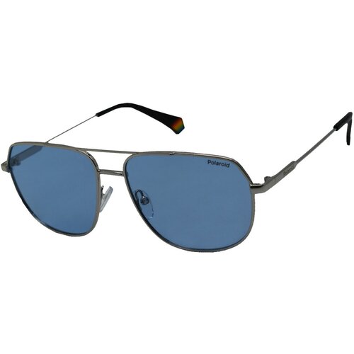 авиаторы солнцезащитные очки polaroid, серебряные