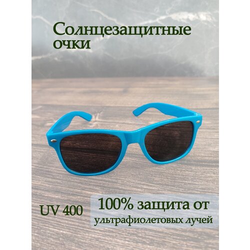 квадратные солнцезащитные очки простые предметы, голубые