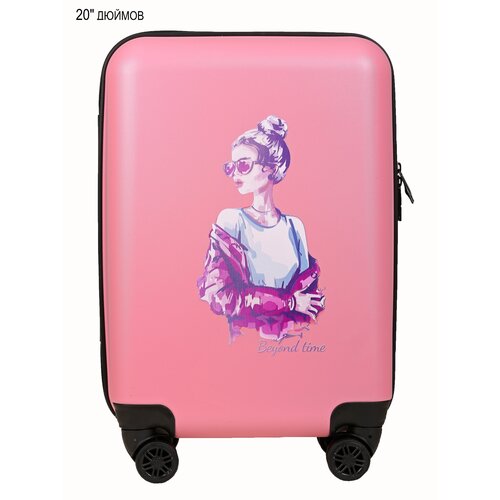 женский чемодан beyond time, розовый