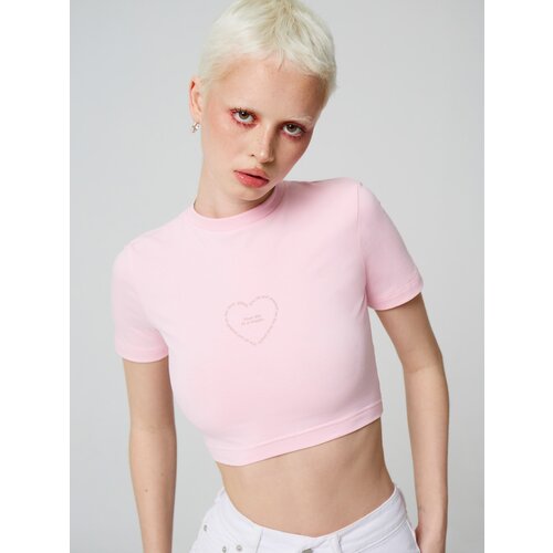женская футболка с коротким рукавом feelz, розовая