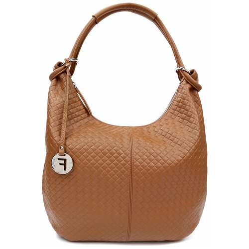женская кожаные сумка fabretti, коричневая