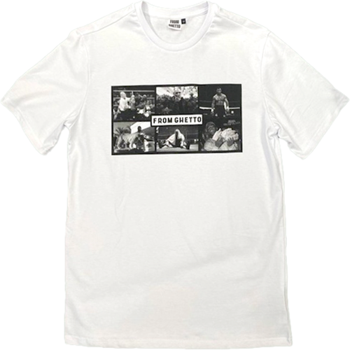 мужская футболка с круглым вырезом from ghetto, белая