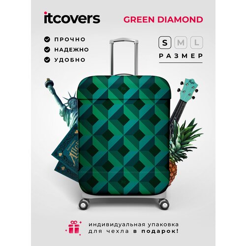 женский чемодан itcovers, зеленый