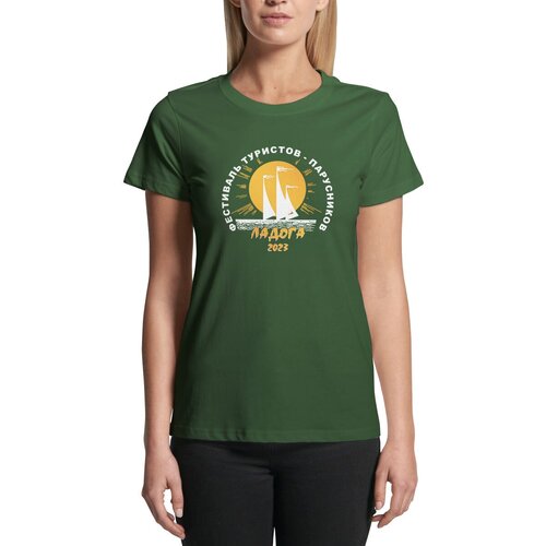 женская футболка sailmerch, зеленая