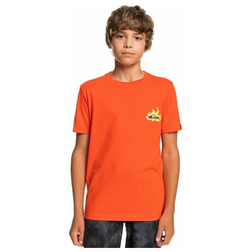 футболка с коротким рукавом quiksilver, оранжевая