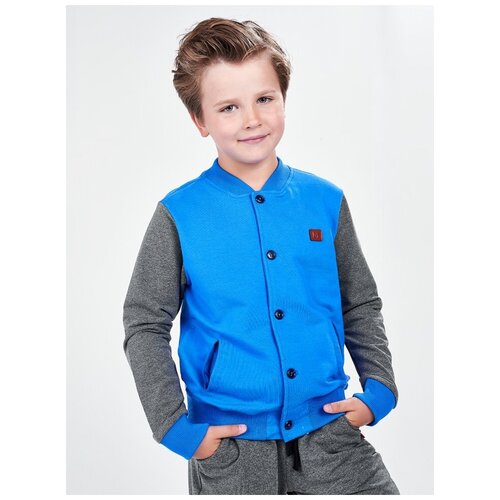 куртка бомбер mini maxi для мальчика, синяя