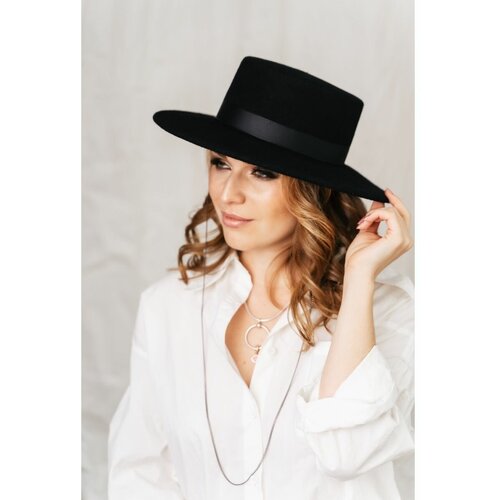 женская шляпа фетр сибири, черная
