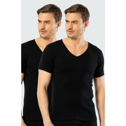 мужская футболка с v-образным вырезом cacharel, черная