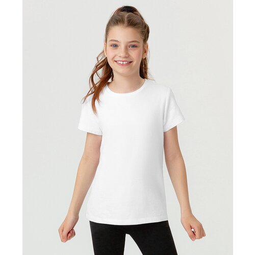 футболка с коротким рукавом button blue для девочки, белая
