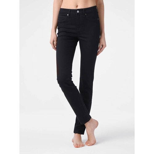 женские джинсы с высокой посадкой conte elegant, черные