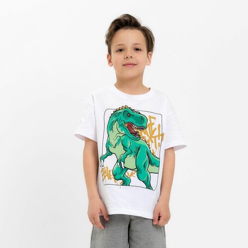 футболка с рисунком kaftan для мальчика, белая