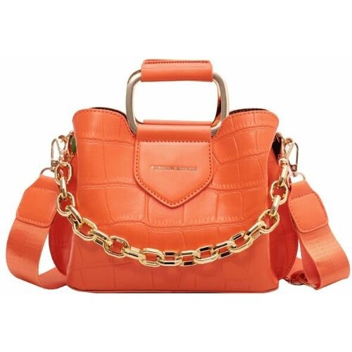 женская сумка через плечо нет бренда, оранжевая