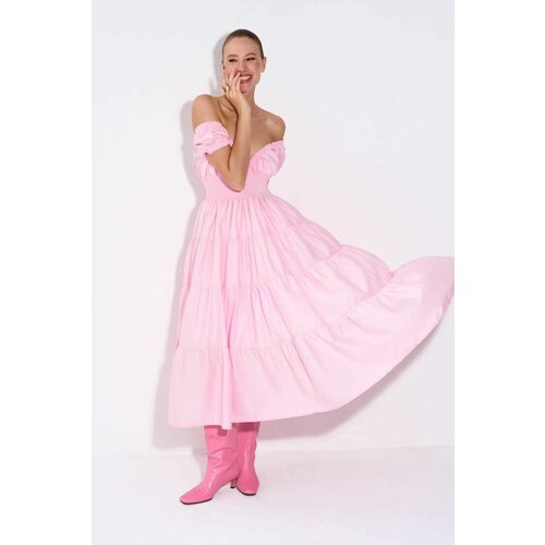 женское платье миди toptop, розовое