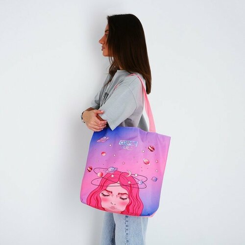 женская сумка-шоперы мега, розовая