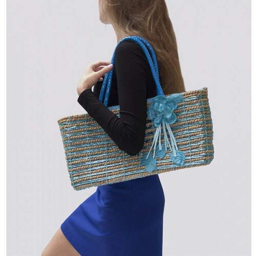женская сумка-шоперы treasure box, голубая