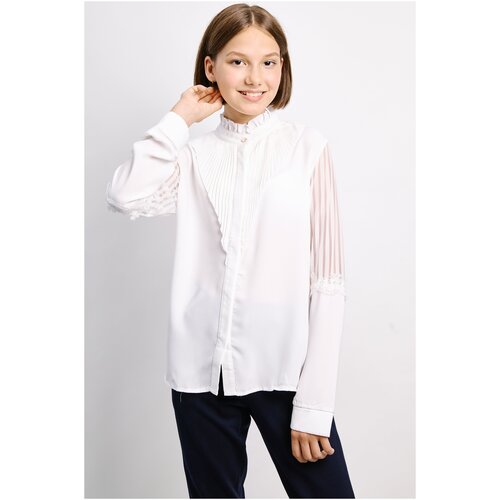 блузка с v-образным вырезом miasin для девочки, бежевая