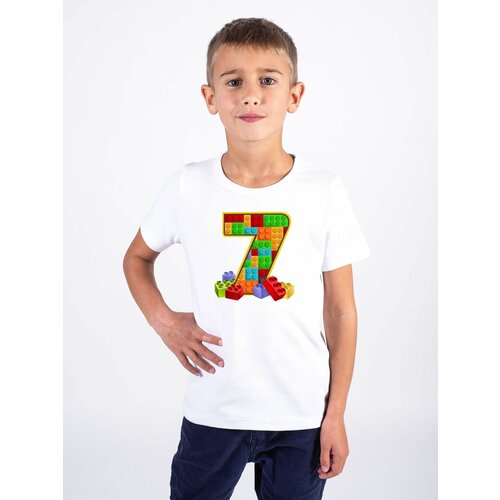 футболка с круглым вырезом валерия мура для мальчика, белая