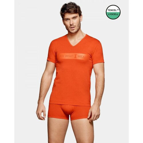 мужская футболка i am what i wear, оранжевая