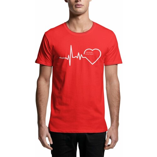 мужская футболка с принтом directfromheart, красная