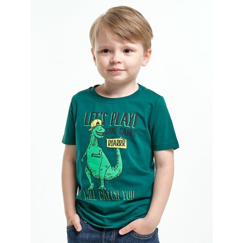футболка mini maxi для мальчика, зеленая
