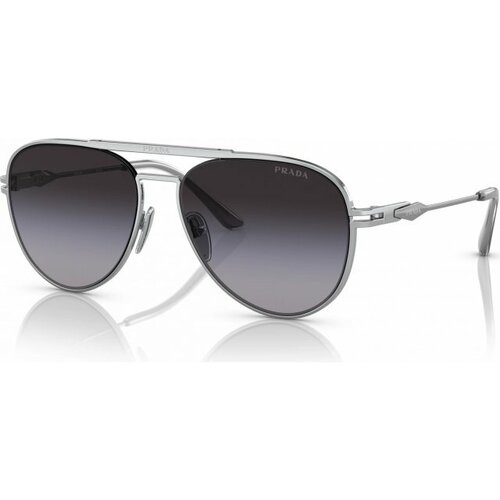 мужские авиаторы солнцезащитные очки prada, серебряные
