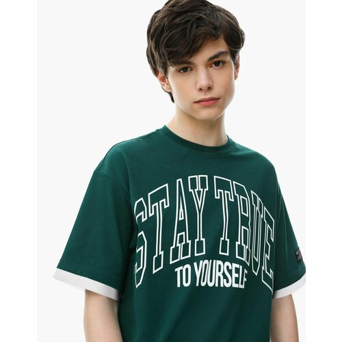 футболка с коротким рукавом gloria jeans для мальчика, зеленая