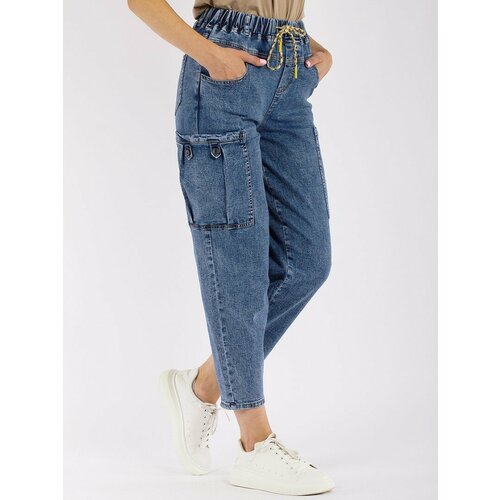 женские джинсы с высокой посадкой ruan, синие