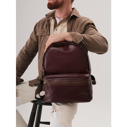 мужской кожаные рюкзак franchesco mariscotti, коричневый