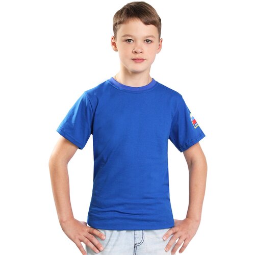 футболка с коротким рукавом компания бвр для мальчика, синяя