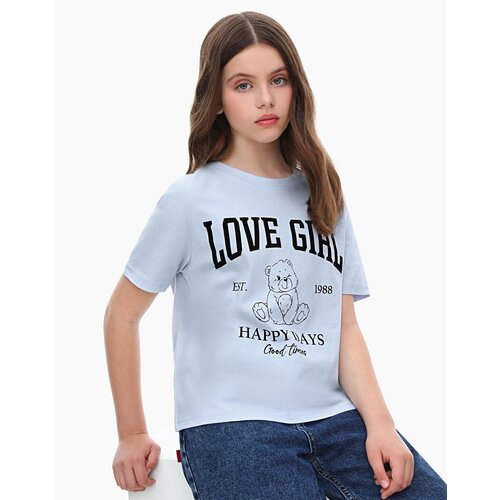 спортивные футболка gloria jeans для девочки, голубая