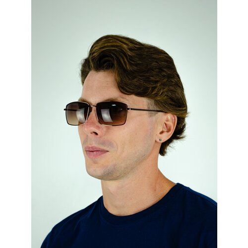 мужские квадратные солнцезащитные очки россия, коричневые